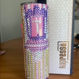 Pink and Purple Rhinestone Tumbler